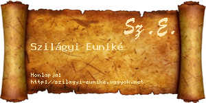 Szilágyi Euniké névjegykártya